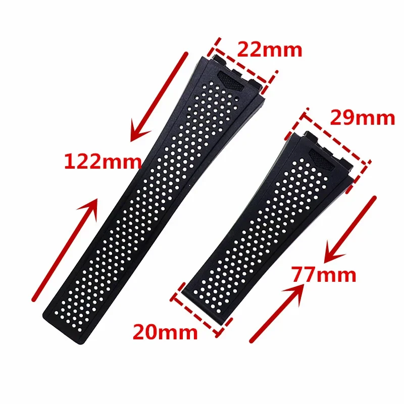 سوار de montre en من السيليكون سلسلة TAG HEUER Carrera، سوار de montre pour homme، واجهة مقعرة ومحدبة، 22 مم