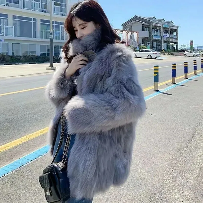 2025 Vrouwen Grote Maat 4XL Bontjas Koreaanse Dame Mode Casual Nepbont Top Herfst Winter Vrouwelijke High End Verdikte Pluche Jas