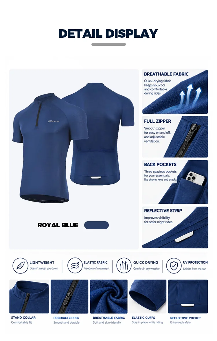 Langarm-Radtrikot für Herren, schnelltrocknend, atmungsaktiv, MTB-Rennrad-Shirt, Maillot Ciclismo Hombre, Rennsportbekleidung – Detail 9