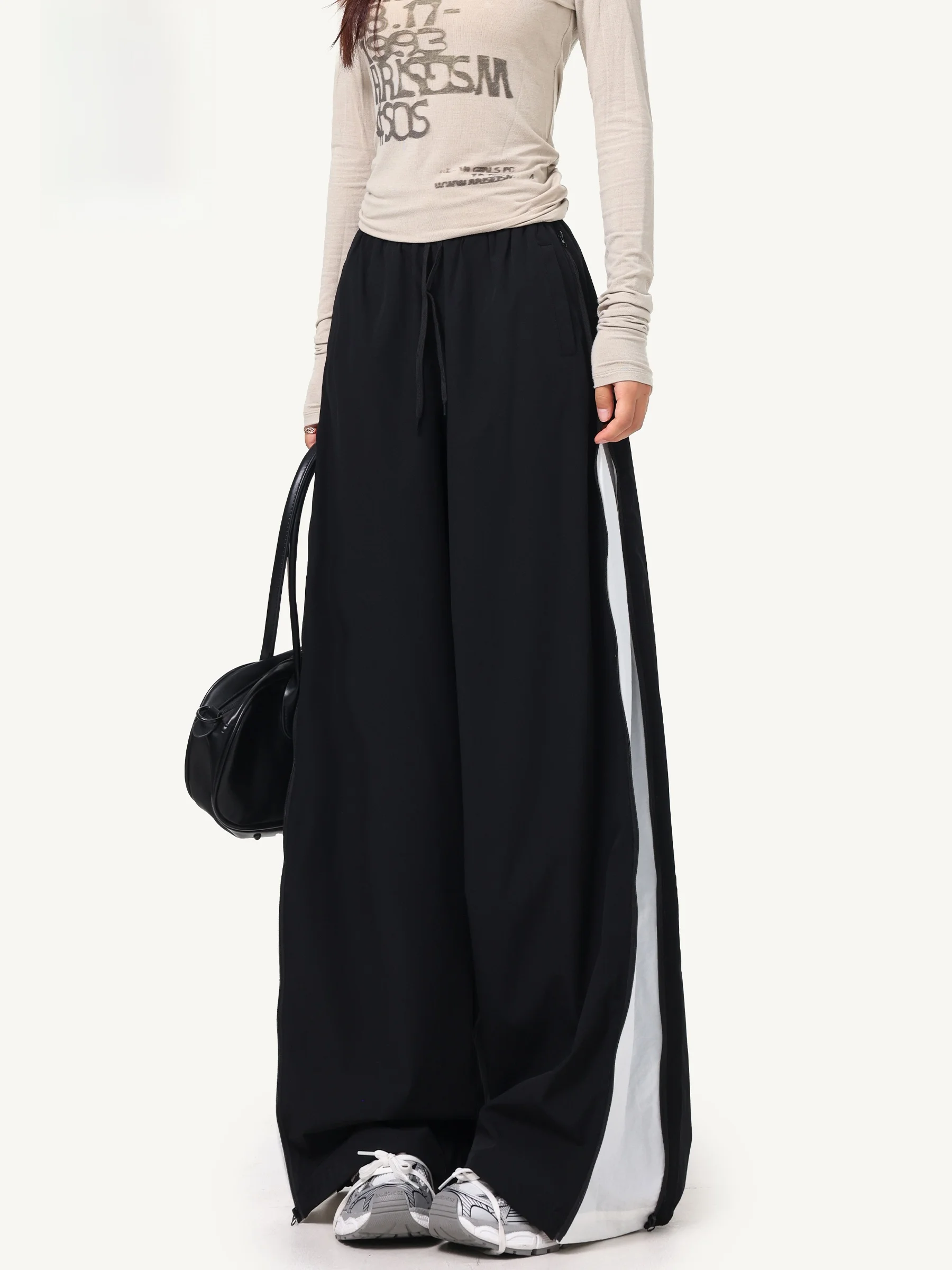 

Bla Casual Pants Women's Spor Wide Leg Loose Fit Qui Dry Straight Tube Pants Autumn New Arrival ITCHOCOOLATE