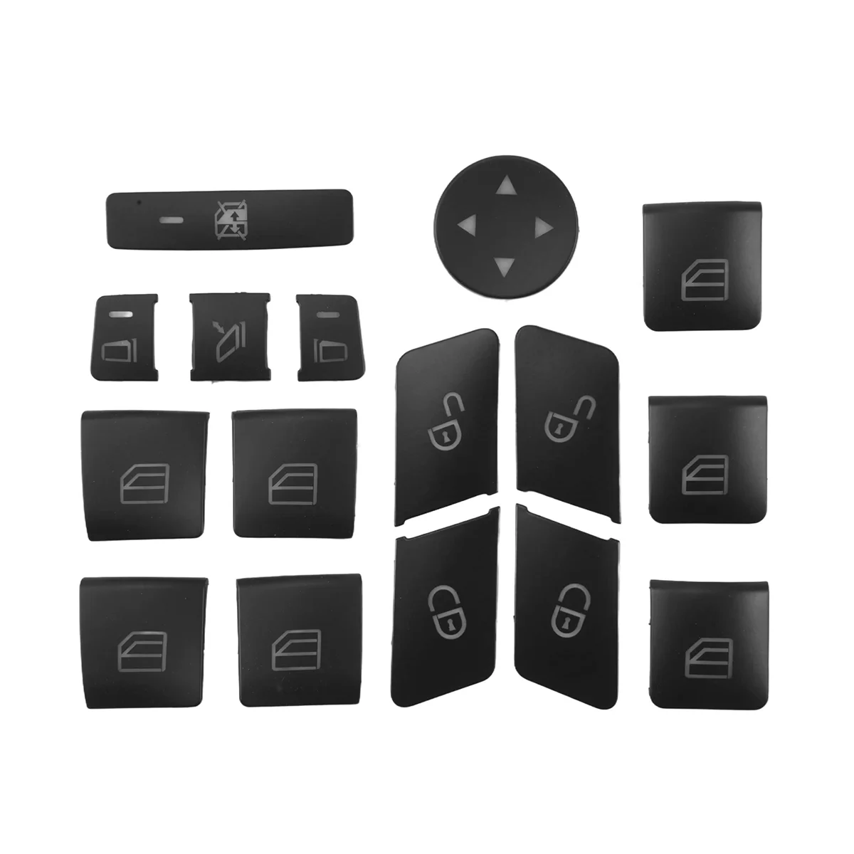 16PCS Car Door Seat Memory Lock Window Glass Lift Button Cover Sticker for CLA/GLA/////ML/A/B/E