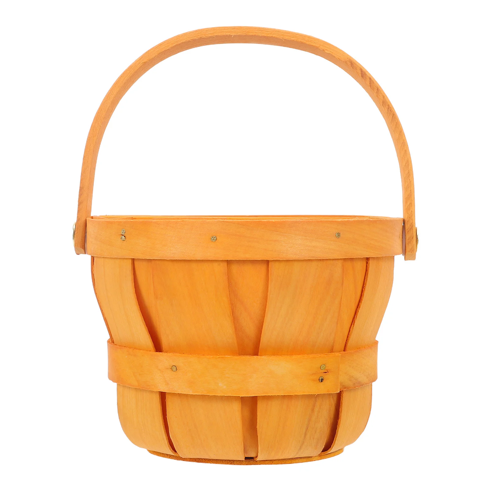 

Handwoven Rustic Wedding Flower Girl Basket Natural Wood Basket with Handle Portable for Wedding Petals Candy Storage Fruit and