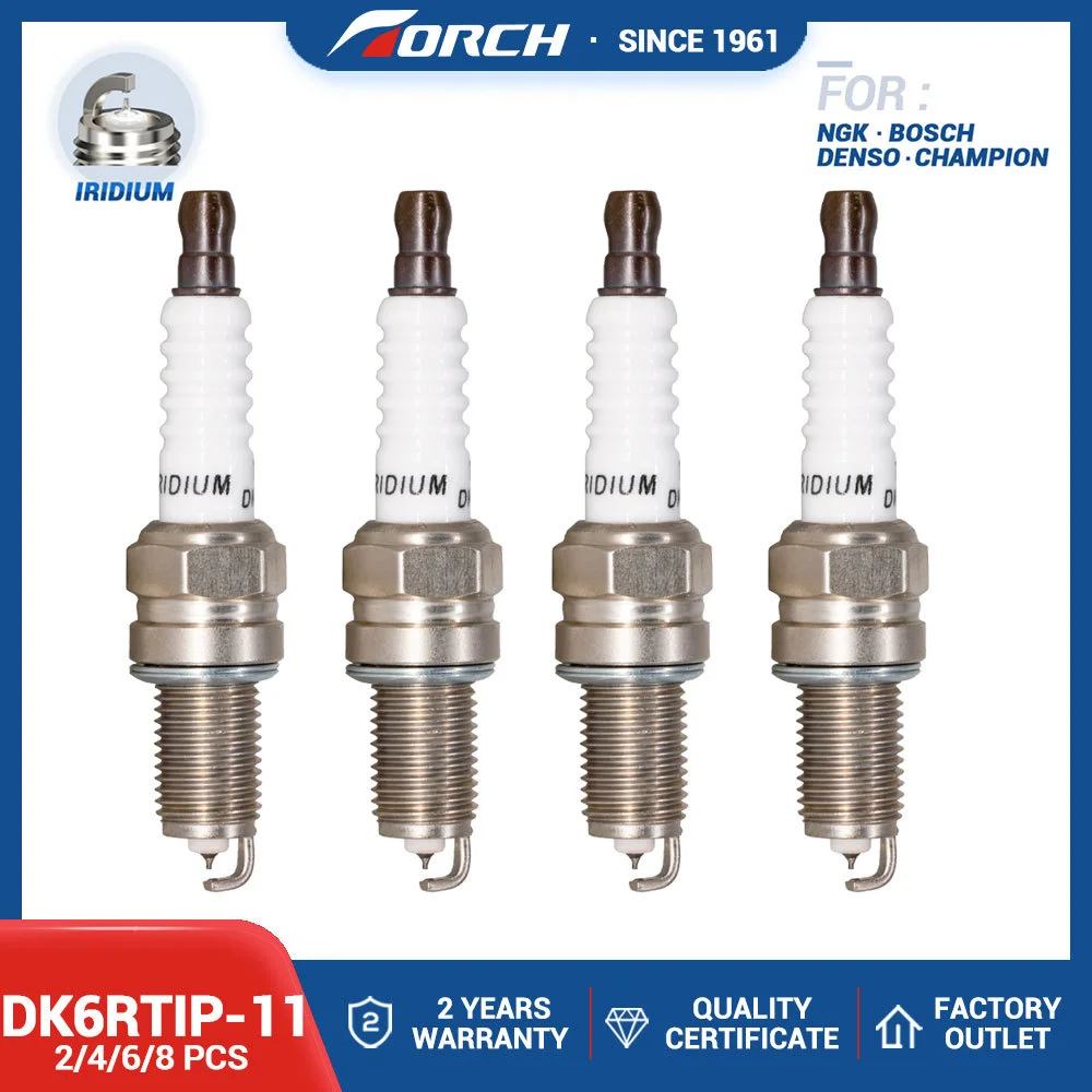 2-8PCS Velas de iridio TORCH DK6RTIP-11 Reemplazo para IKR6G11 B2401-4A00A ZXU20PR11 93193723 para OPEL Agila F68 1.2L K12B 2008