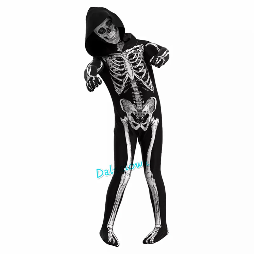 2024 Scary Zombie Costume Cosplay Skeleton Skull Mask Costume Suit Halloween Costume Kids Boy Men Women Carnival Party Dress Up