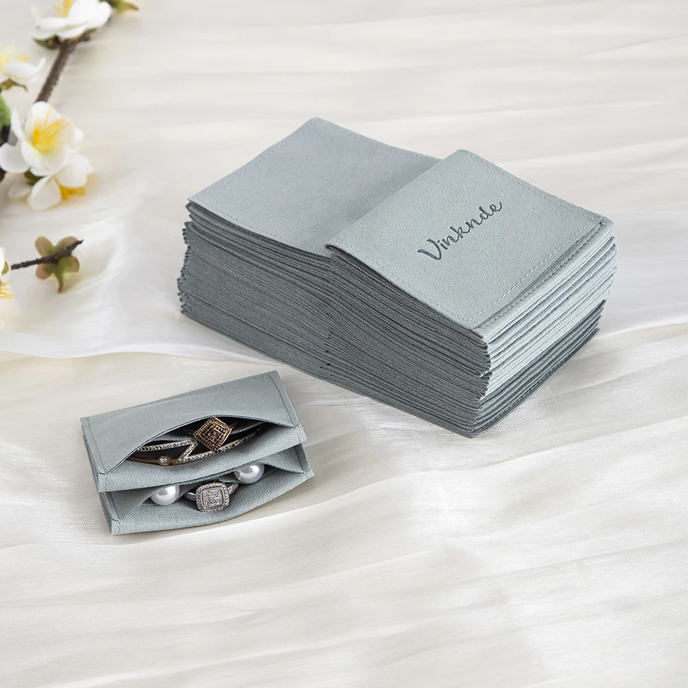 

Настраиваемый логотип, бархатные сумки для ювелирных изделий из микрофибры, свадебное ожерелье, кольцо, серьги, украшение, флип-упаковочная сумка с отделением