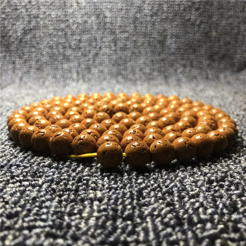 Wholesale Toothless Little King Kong Pipal Tree Seeds Grinding Perfect Circle Five Faces108Bodhi Seed Bracelet10mmOne piece drop