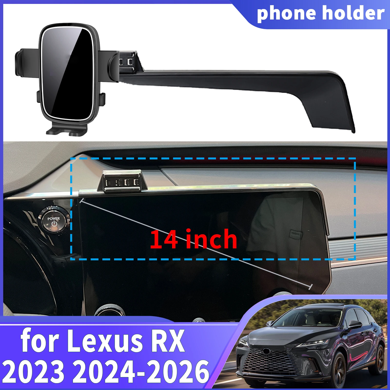 

fit for Lexus RX 2023 2024 2025 2026 (14in) Navigation Phone Holder Mount Customized Car accessoires