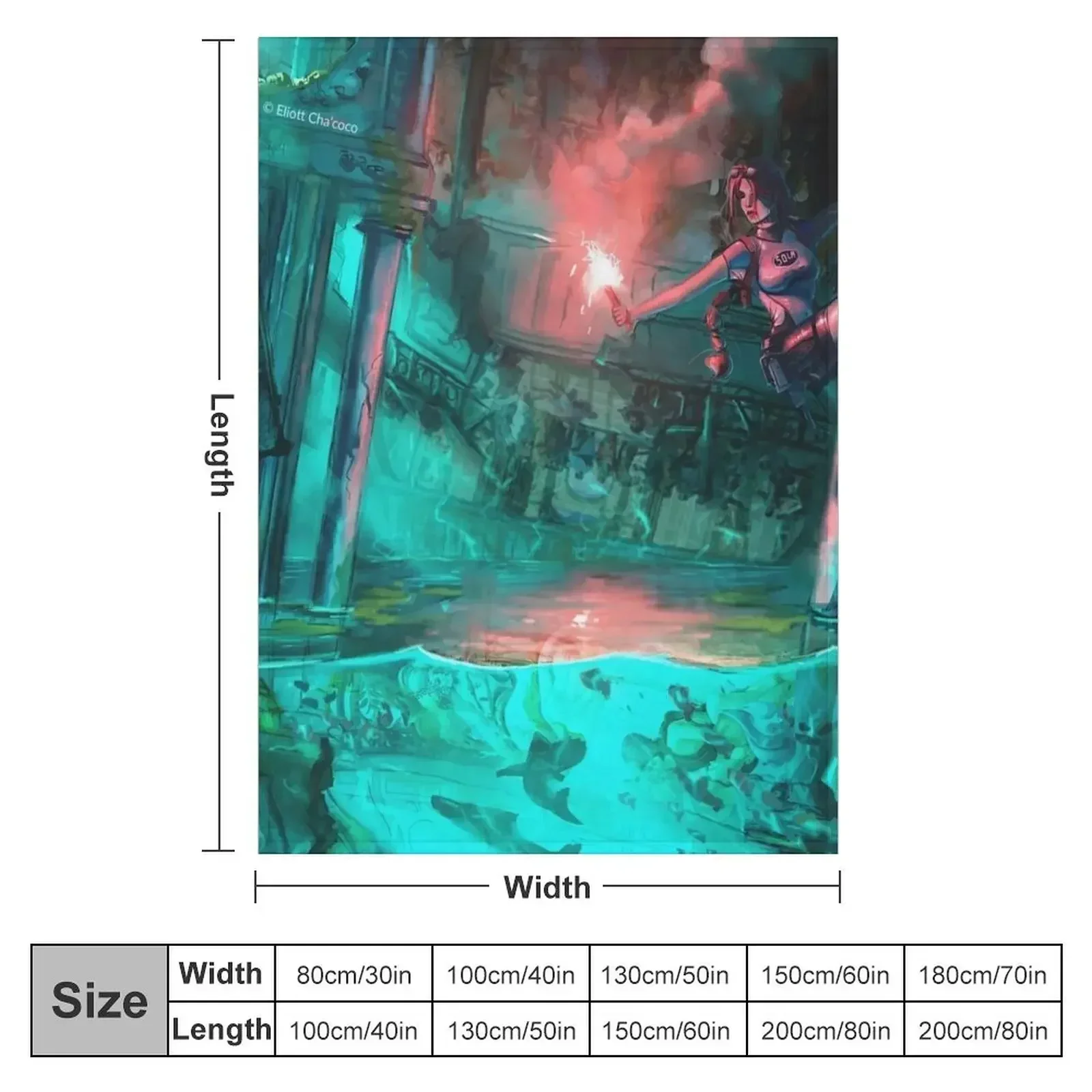 Wreck of the Maria Doria - Tomb Raider 2 - Lara Croft Art by Eliott Cha'coco Throw Blanket Camping Personalized Gift Blankets