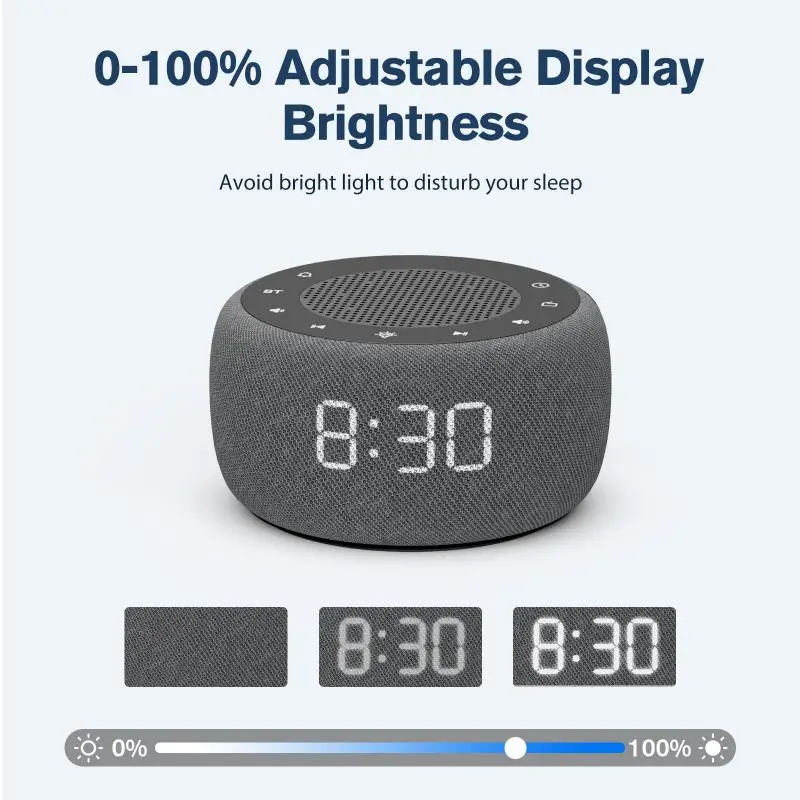 Orologio da tavolo Radio FM orologio digitale Bluetooth luce notturna a 7 colori 9 minuti Snooze 0-100% orologio da tavolo Dimmer lampada da