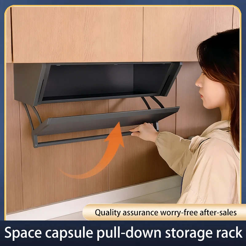 Space Saving Under Cabinet Pull Down Double Layer Folding Aluminum Spice Rack No Drilling Kitchen Storage Organizer Rustproof