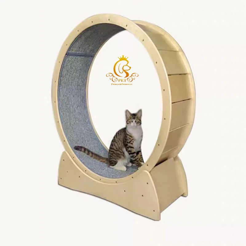 

EUR PET Wooden Frame Multi Layer Board Silent Climbing Toy Indoor Pet Exercise Furniture Cat Running Wheel Cat Treadmill