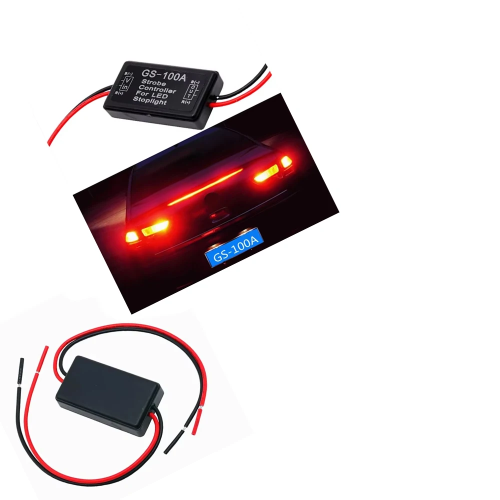 

GS-100A Car Flash Strobe Controller Universal ​Flasher Module for Vehicles LED Brake Stop Light Lamp Signal Light 12-24V