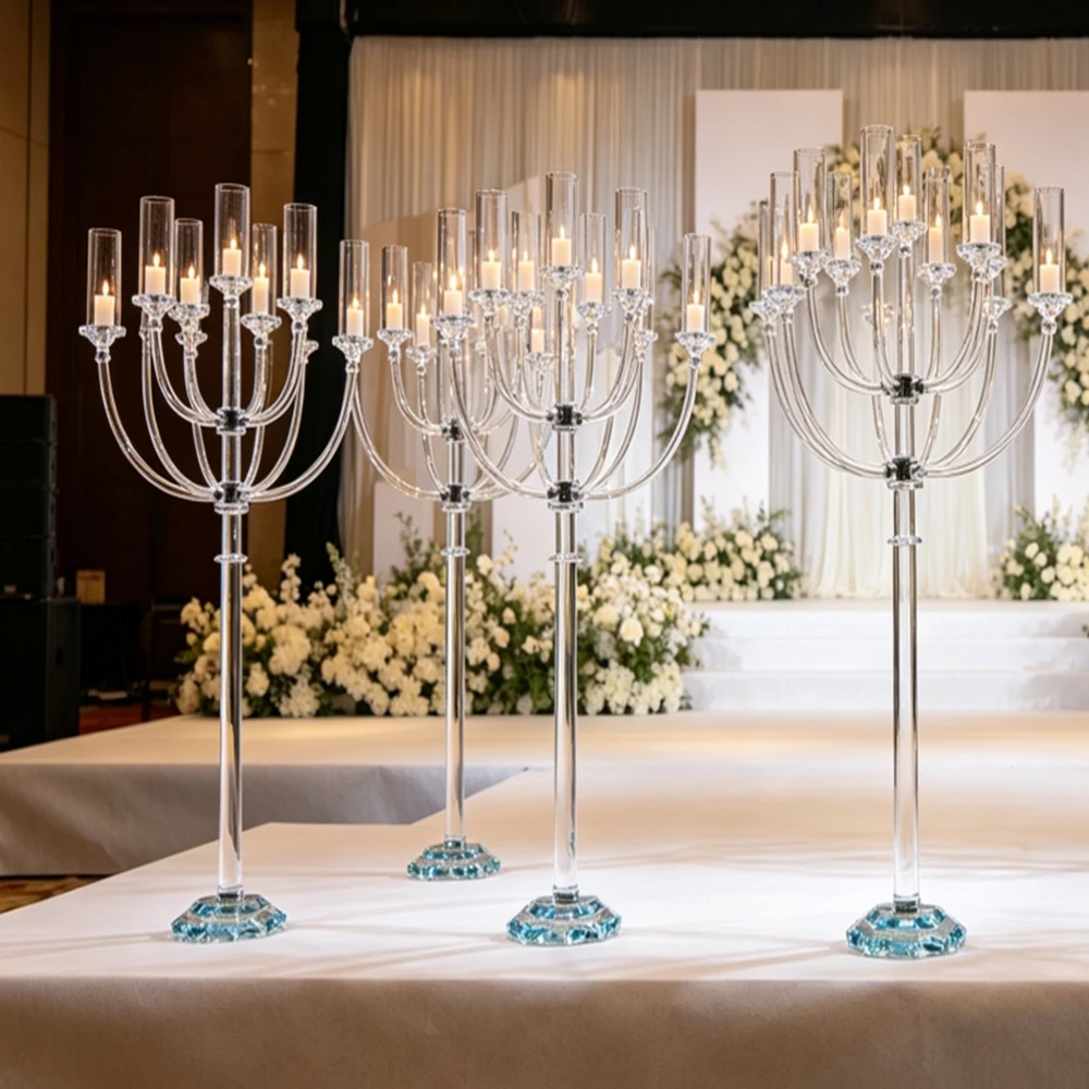 1-10pcsWedding Decoration Supplies Crystal Flower Bowl Candelabra Wedding Crystal Chandeliers for Wedding Centerpiece