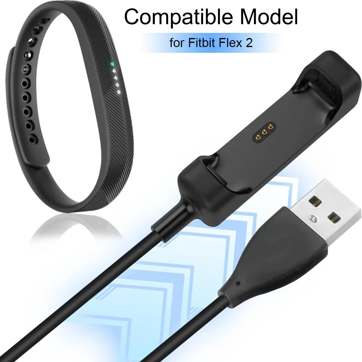 Cable de carga USB de 17cm/31cm para Fitbit Flex 2, adaptador de base de carga, Accesorios inteligentes, Cable de datos de carga con reinicio