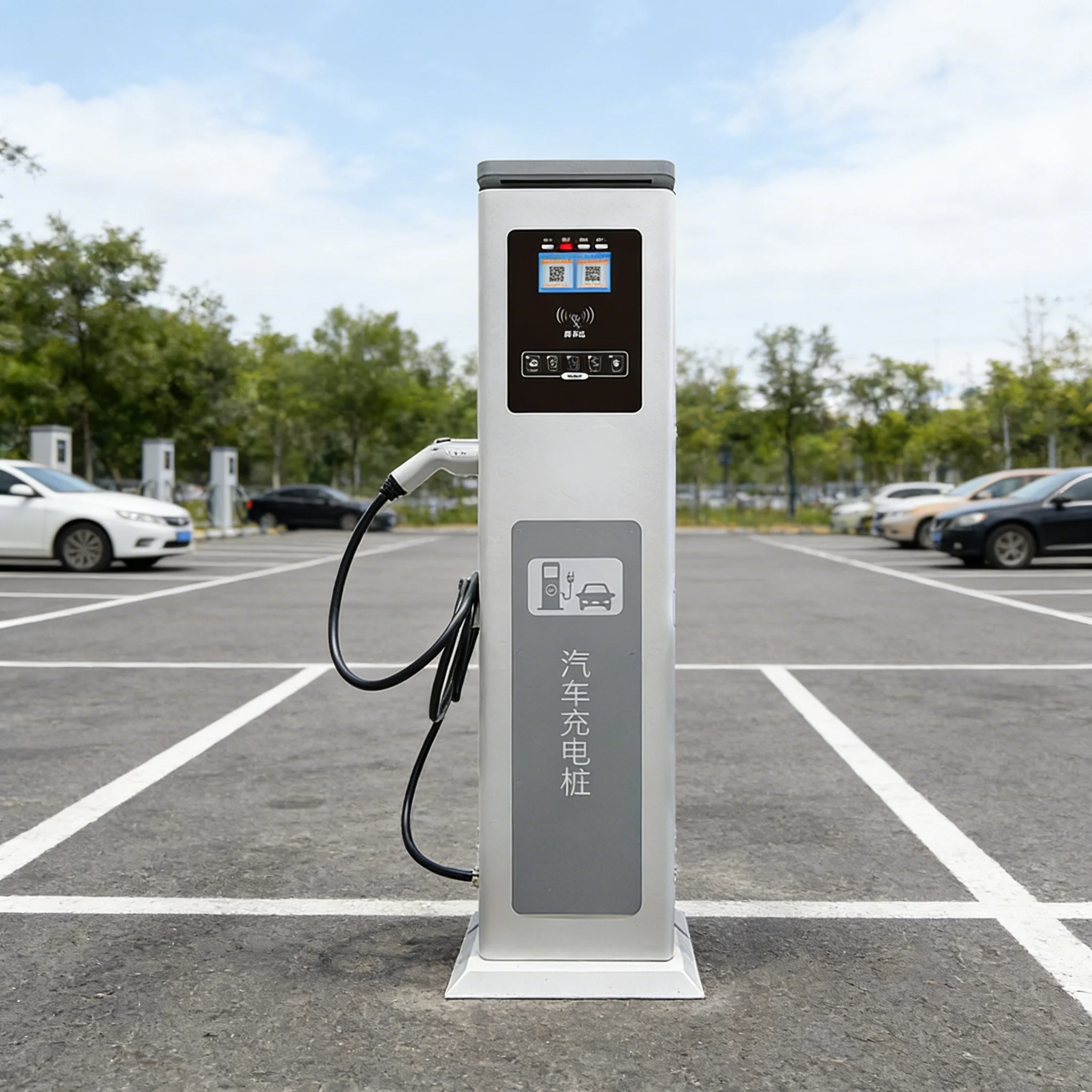 User Friendly 60KW Electric Vehicle Charger Charging Pile With Touch Screen Interface