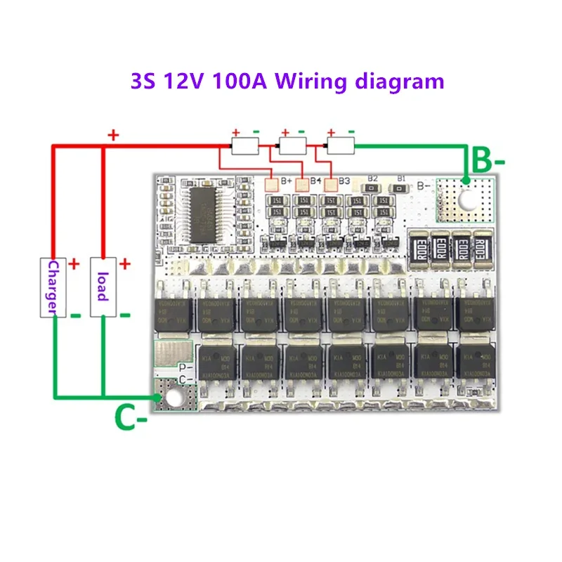 3S 4S 5S 100A BMS Protection Board with Active Balance for Li-ion/LiFePO4 Power Bank Solar E-bike UPS DIY Charger Module