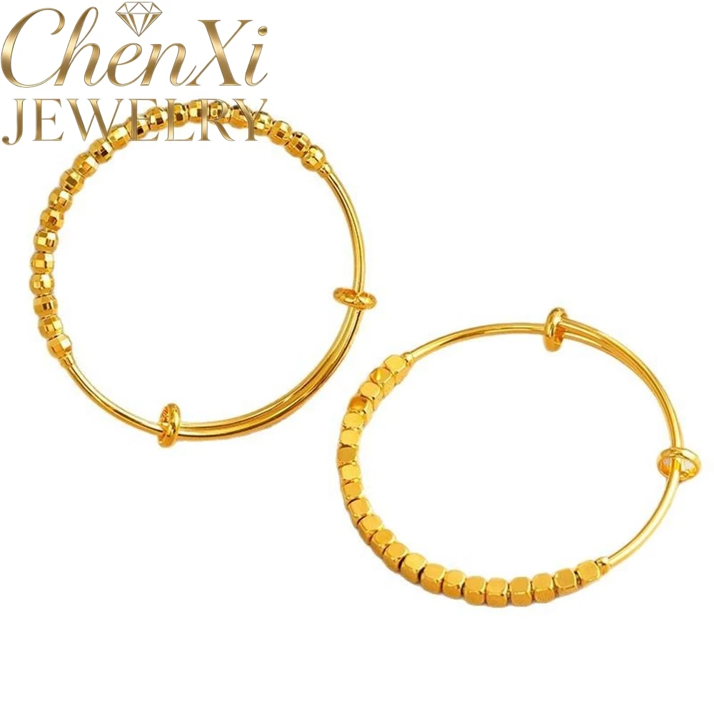 High-end Sand Gold Laser Flower Bead Bracelet Luxury Quality Fashion Fine Jewelry Exquisite Elegant Popular Charms Young Gift