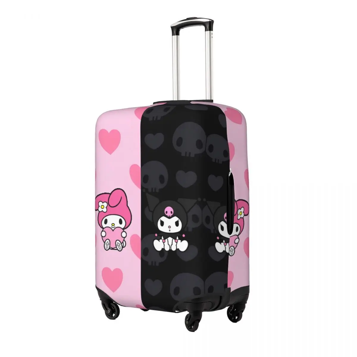 Melody And Kuromi Luggage Covers For Suitcases Travel Suitcase Cover Protector Fit 18-32 Inch Luggage