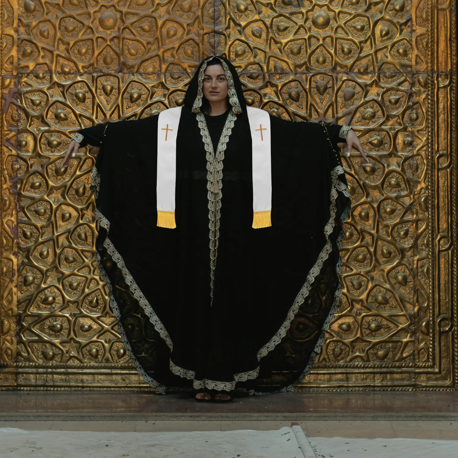 Stole Wedding Shawl - 53 Inch Reversible Clergy Stole Embroidered