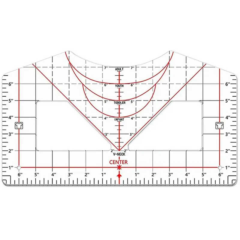 ABZT T-Shirt Ruler for Alignment T-Shirt Ruler Centered Design T-Shirt Measuring Tool Acrylic Ruler for All Sizes