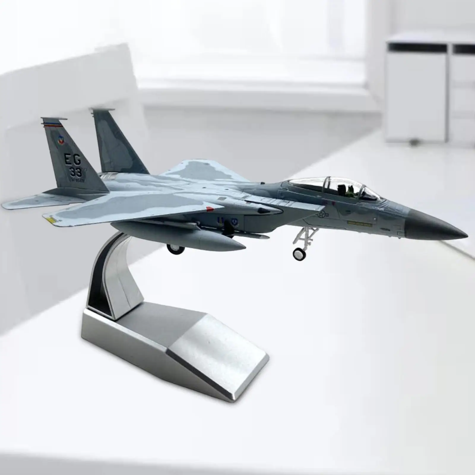 1/100 Scale US F-15C Fighter Model Ornaments Durable Professional