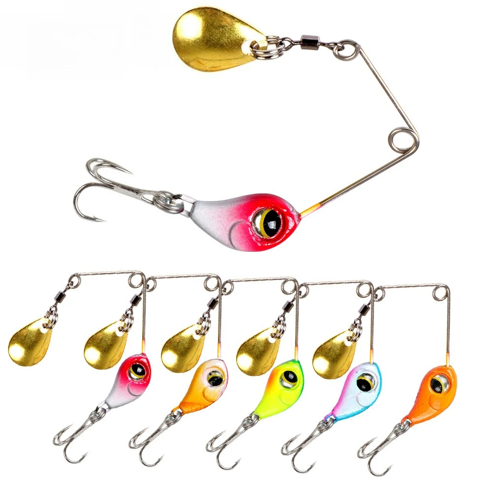 Billings 1 Stück Mini Wobbler-Spinner-Köder, Metallflakes-Vibrationsköder für Schwarzbarsch & Schwarzkopf, Spinner-Löffelköder, Angelzubehör