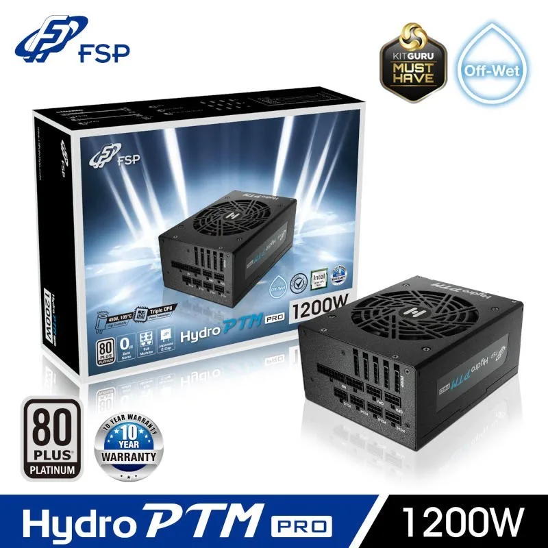 Power supply for Pc FSP HYDRO PTM PRO 1200W Full Modular 80 + Platinum silent fan 135mm