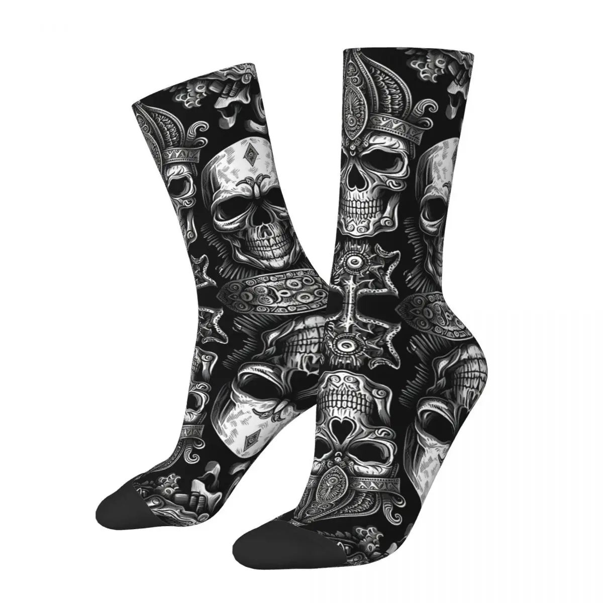 Verrückte Kompression Schädel Muster Socken Socke für Männer Harajuku Halloween Schädel Qualität Muster Crew Socke lässig