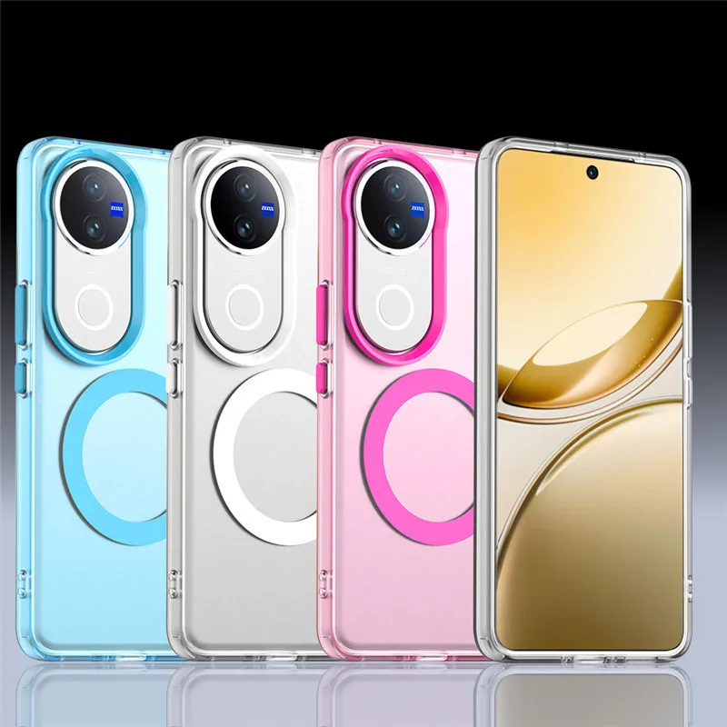 

Чехол для Vivo V50 для Vivo V50 Lite V40 V50 5G, полупрозрачный матовый магнитный противоударный защитный бампер ярких цветов