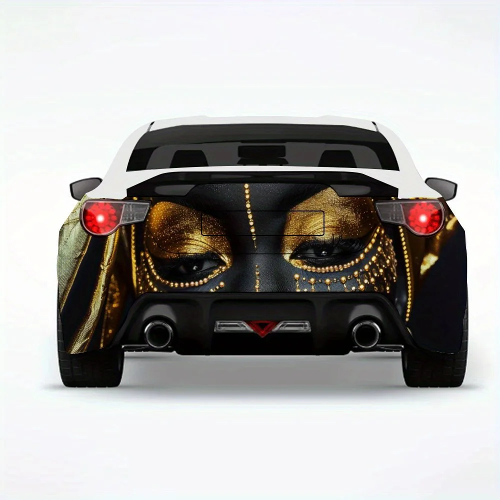 

Golden Face Car Sticker, Distinctive Art, Vinyl Decal for Car Rear, Waterproof Self-Adhesive Vinyl Stickers for Vehicle Tail & B