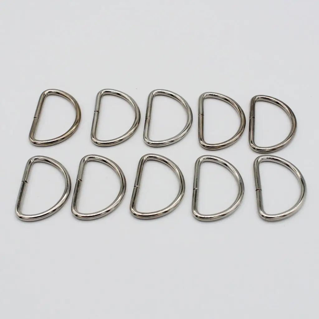 10x Metal D Ring Not Welded Ring 25mm for Belt Buckles Bags Belts