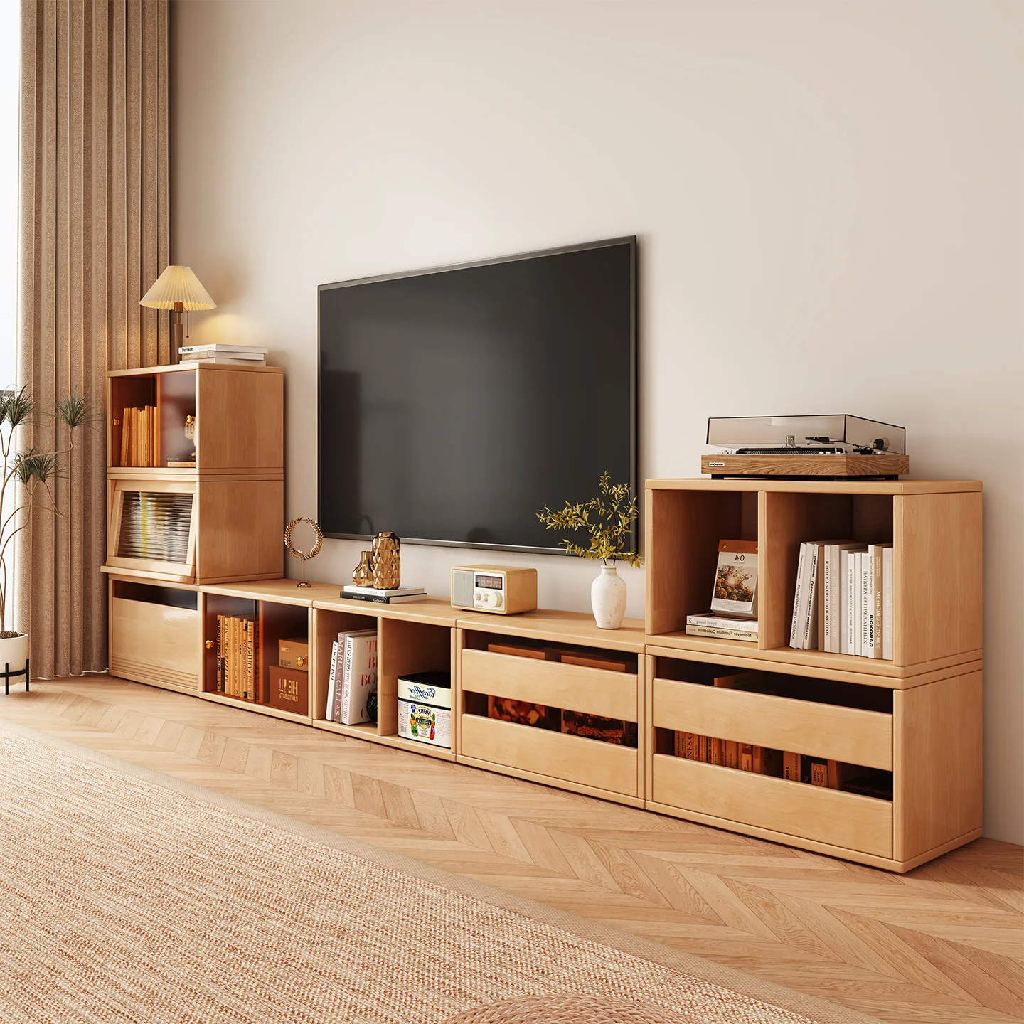 

Modular TV cabinet, living room home storage cabinet, integrated cabinet, floor-standing side