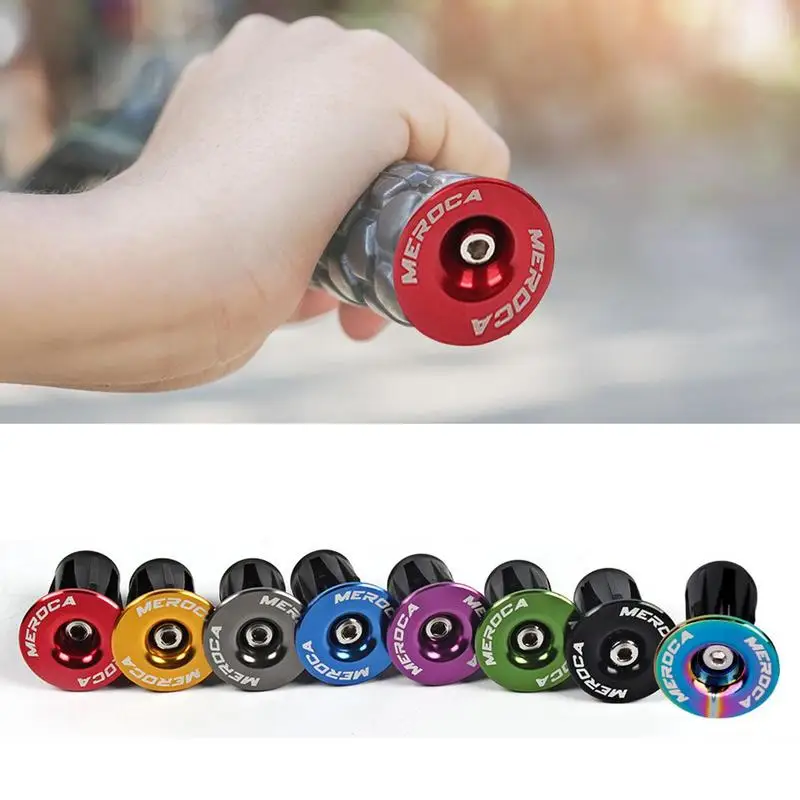 Mountain Bike Handlebar Decor Caps, Rust-free Wear-resistant MTB Hand Grip End Cover, 22-24mm Alumium Alloy Bicycle Grips Plugs