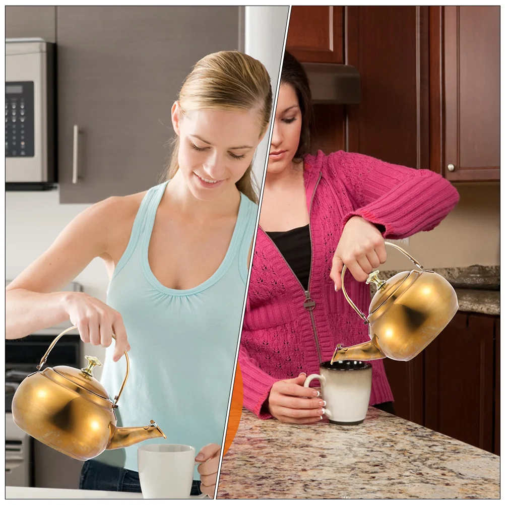 

1pc Stainless Steel Household Kettle Practical Water Boiling Teakettle Heat Resistant Anti-Scald Portable Coffee Kettle For Gas
