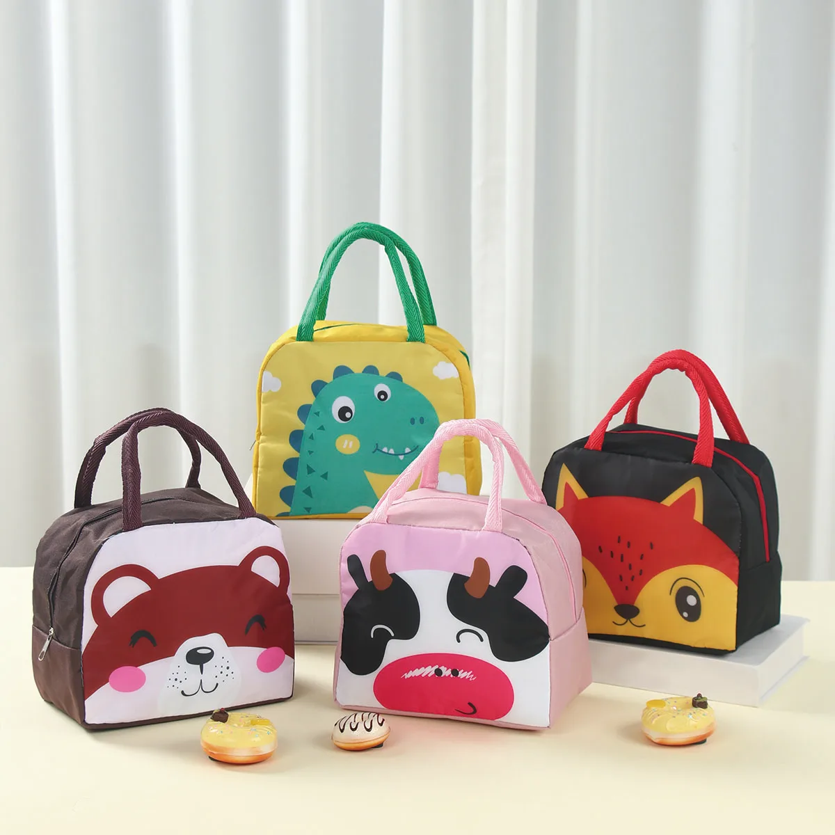 Lunch Bag Cartoon Animal Bento Bag Aluminum Film High Quality Waterproof Insulation Lunch Bag Children  Outdoor Party Supplies