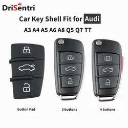 Car Key Case Replacement 3 Buttons Folding Remote Flip Car Key Case Shell Fob Fit for Audi A2 A3 A4 A6 A6L A8 S5 Q7 TT