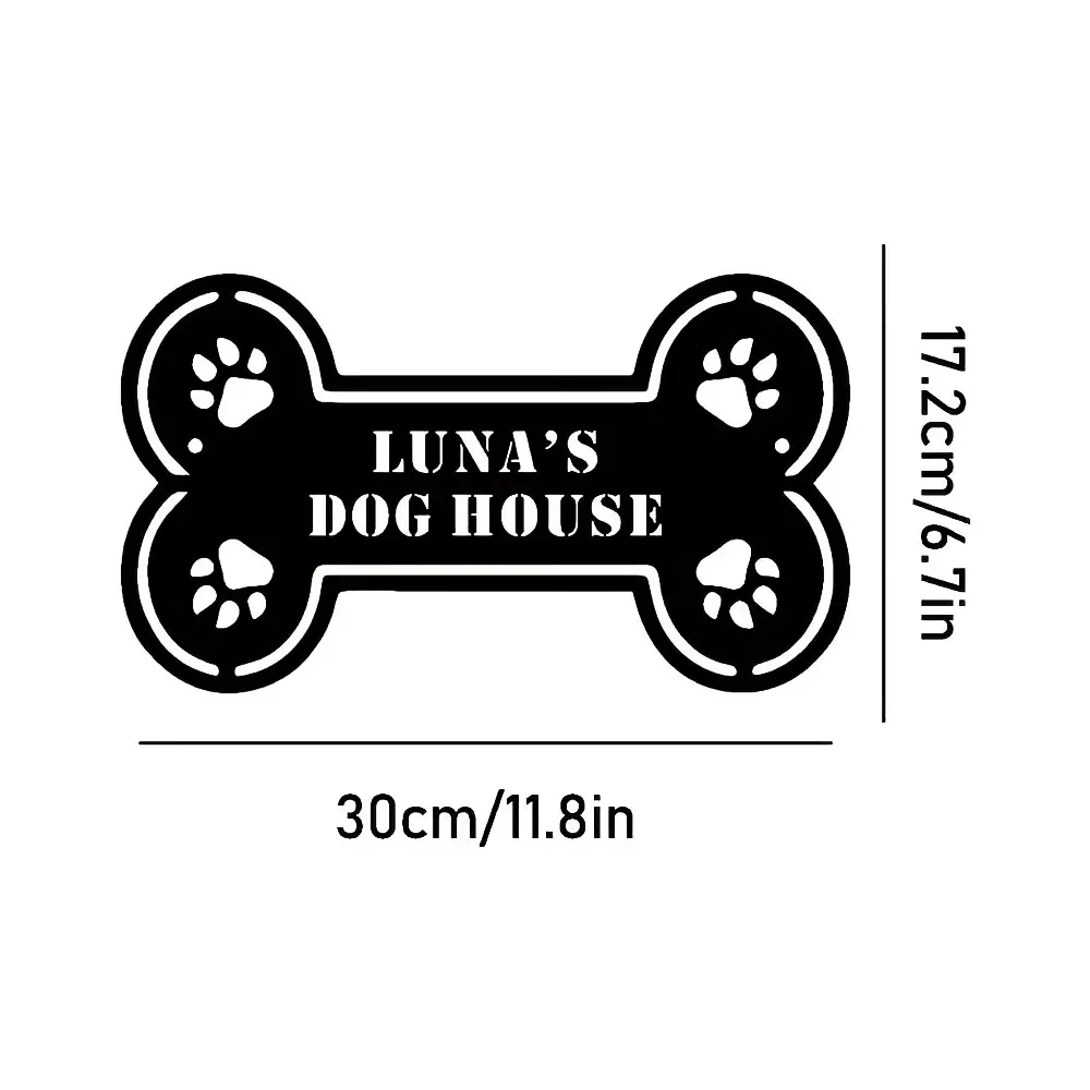 Personalized Custom Metal Dog House Sign - Modern Animal Theme, Indoor/Outdoor Decorative Piece for Pet Lovers' Gift Idea