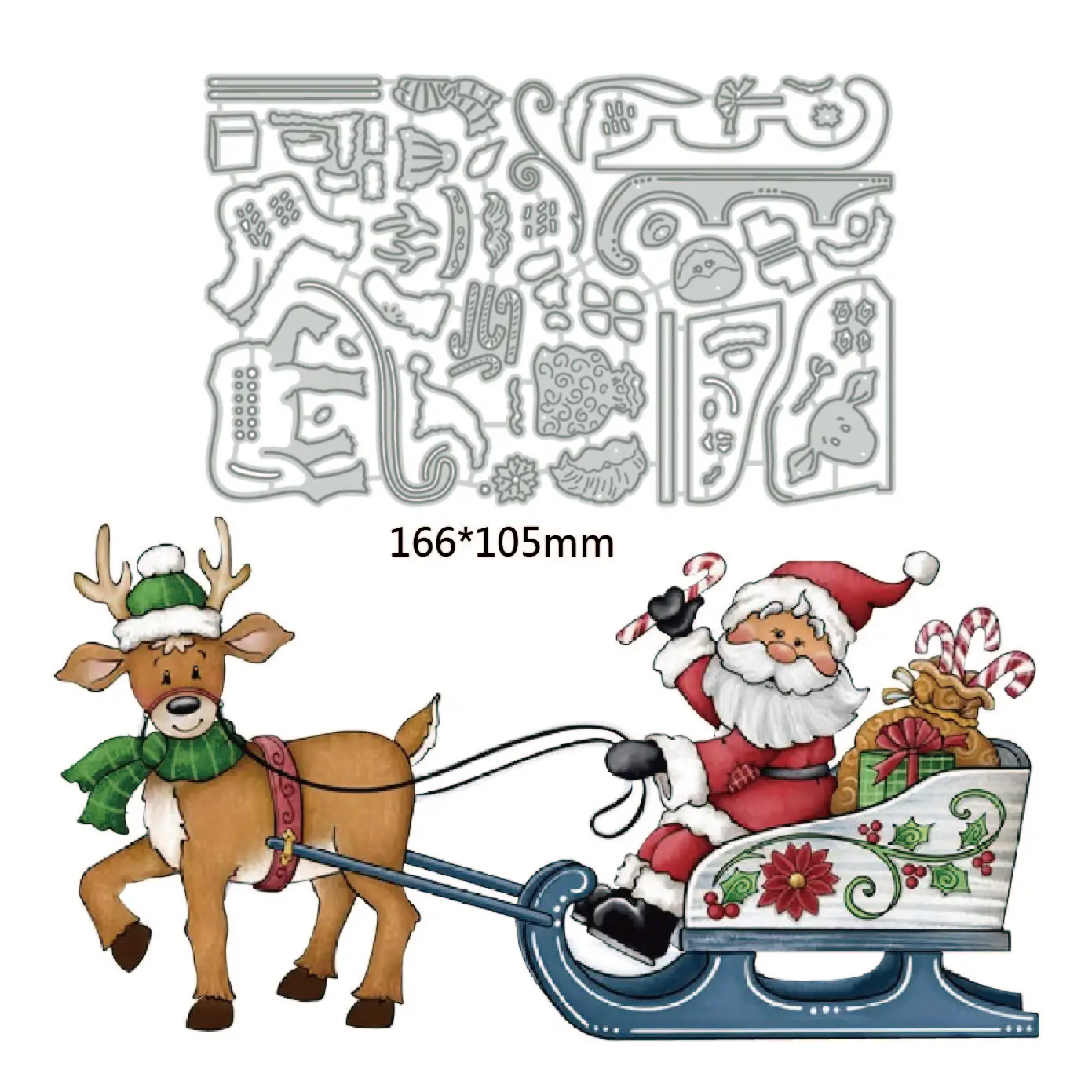 2023 New Metal Cutting Dies Santa Claus Elk car Decoration Scrapbooking Emboss Clipbook Template Greeting Card handmad Dies