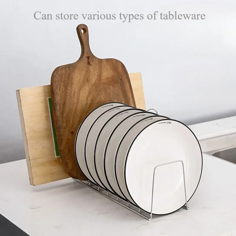 Kitchen Pot Lid, Bowl and Dish Sorting Rack, Stainless Steel Utensil Drain Rack, Household Space Saving Storage Rack