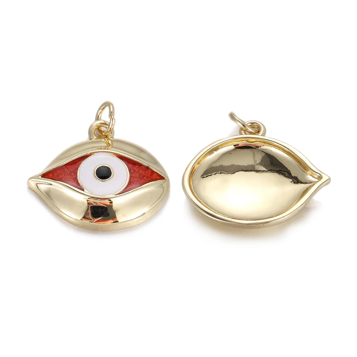 4 Pcs Devil Eye Enamel Pendant for DIY Earring Necklace Jewelry Making Turkish Blue Eye Sunflower Charm Brass Plated Accessories