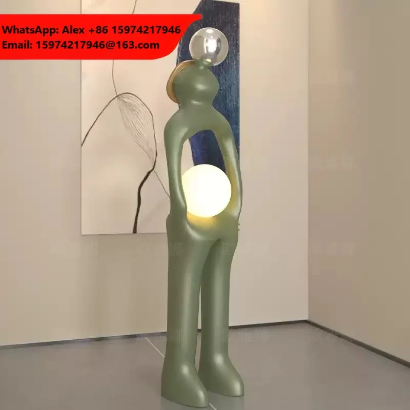 Wholesale In Stock Creative Designer Luxury Resin Floor Lamp Humanoid Art Sculpture For Bedroom & Shopping Malls Decor