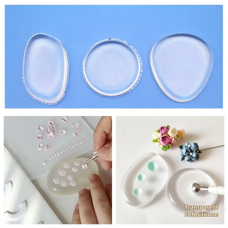 [YU]Pottery Tool Soft Silicone Pad Modeling Dotting Tool Polymer Clay Mold For DIY Earrings Handicrafts Petal Making Accessories