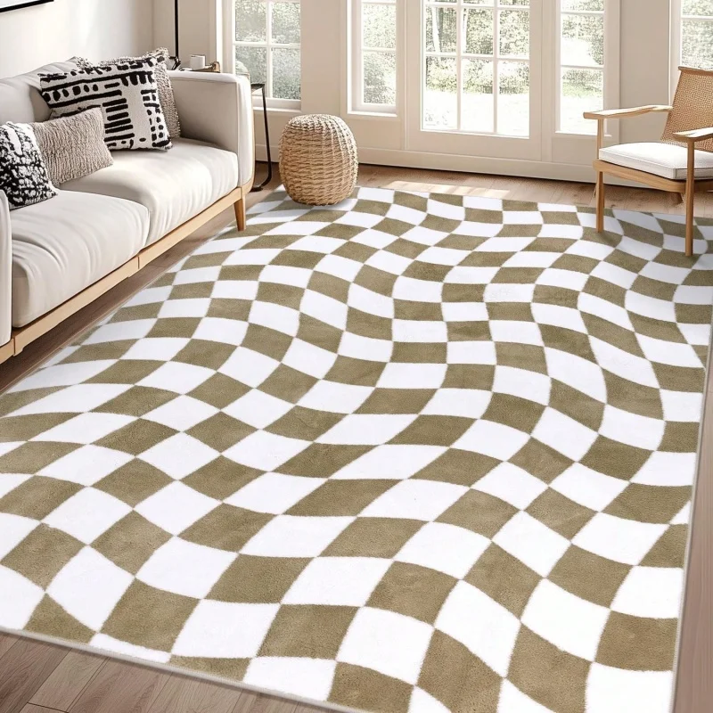 Cowhide Print Western Style Area Rug Brown White Cow Skin Pattern Non Slip Home Carpet