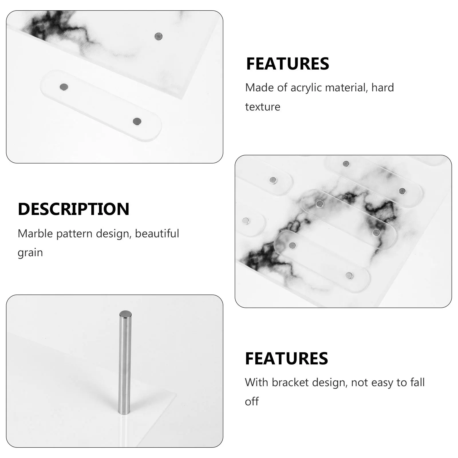 

Magnetic Nail Art Display Board Marble Pattern Acrylic Nail Art Showing Holder Detachable Color Cards Manicure Display Holder