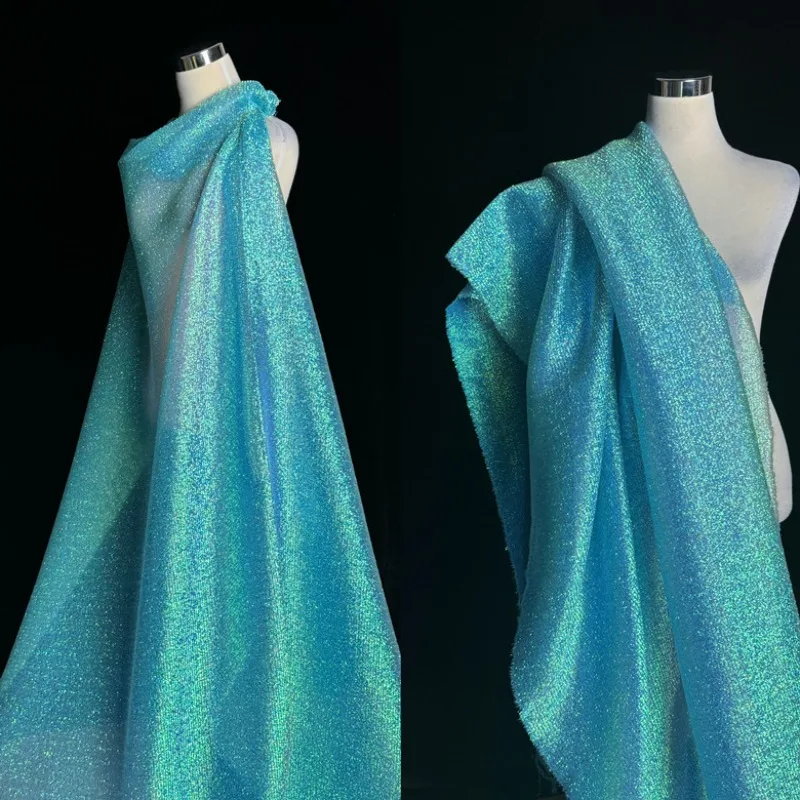 1 Meter Woven Colorful Glitter Mesh Gradient Designer Fabric Diy Stage Fashion Handmade Texture Fabric