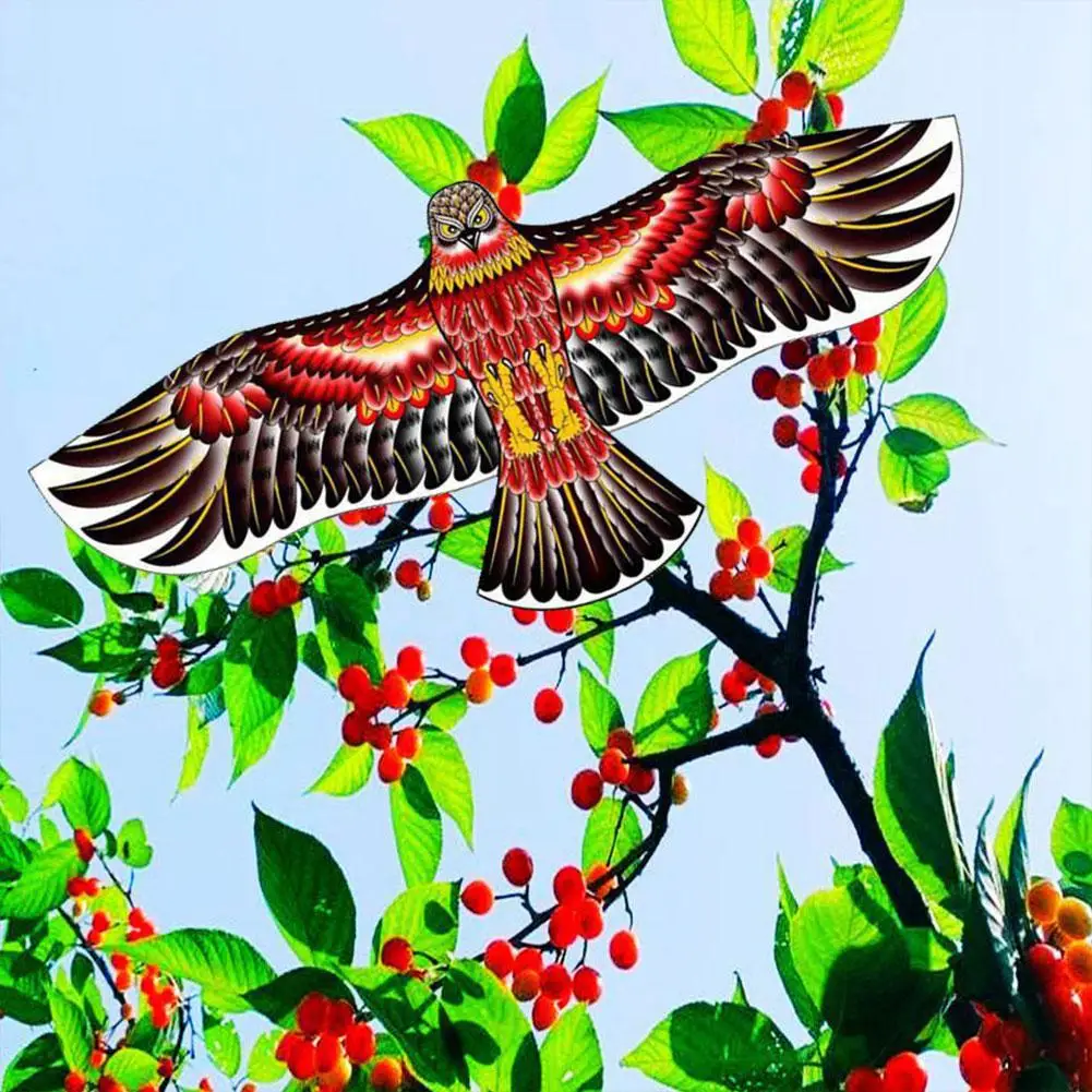 Cometa de águila de 1,2 m con línea de cometa de 20 metros, cometas de pájaro volador de águila grande, disuasorio de aves, regalo para niños, juguete DIY para deportes al aire libre