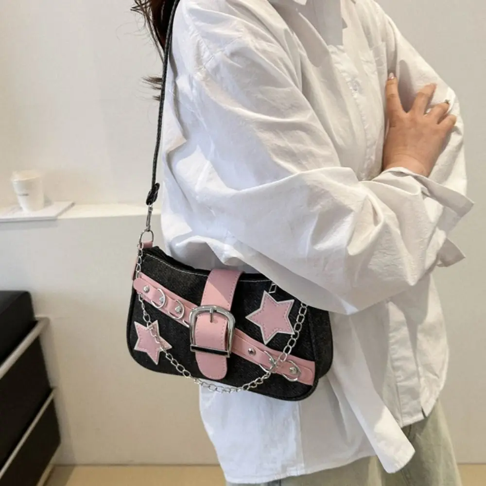 حقيبة تحت الإبط بنمط نسائي ، حقائب كتف صغيرة للإناث ، محافظ حمل بسلسلة ، حقائب يد رائعة للفتيات ، موضة #4