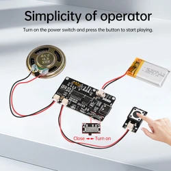 GC03 8M Recordable Sound Module MP3 WAV Button Control Music Voice Player Programmable Board with Speaker for DIY Greeting Card