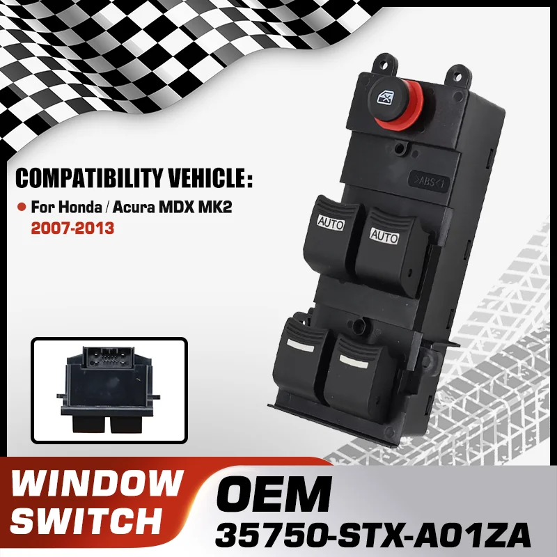 

35750-STX-A01ZA For Honda Acura MDX YD2 MK2 2007-2013 Car Electric Master Power Window Switch Lock Switch 35750-STX-A01 14 Pins