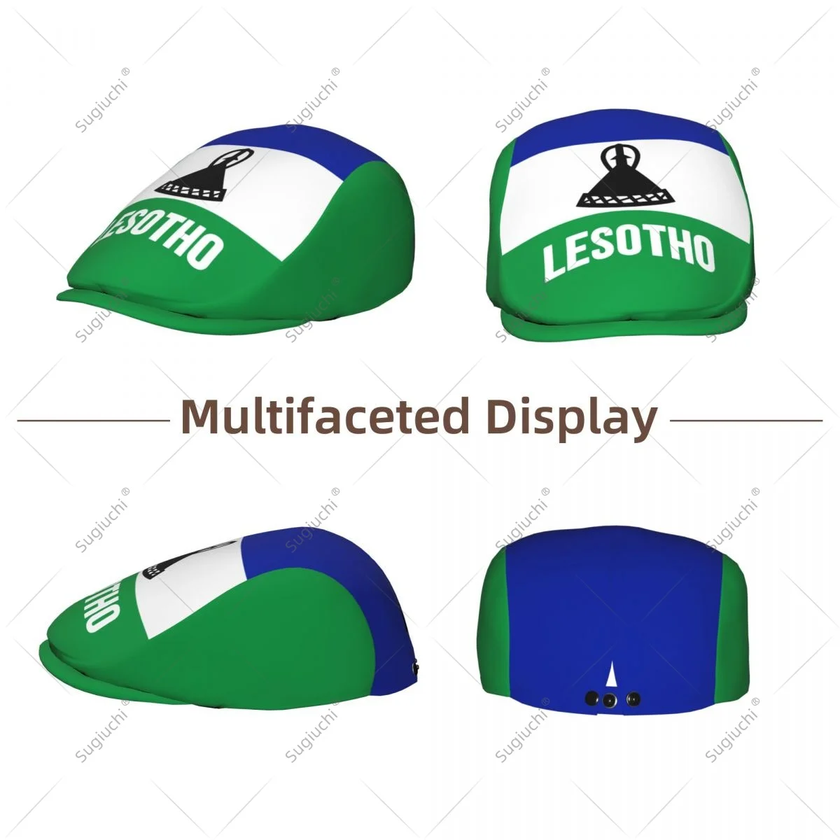 Forward cap Lesotho Flag Men Women Flat Newsboy Driving Hat Cap Short Brim for Driving Daily visors hat